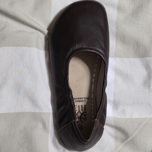 Earthing Harmony Elegant Brown Leather "Grounding" Ballet Flats - Picture 6 of 15